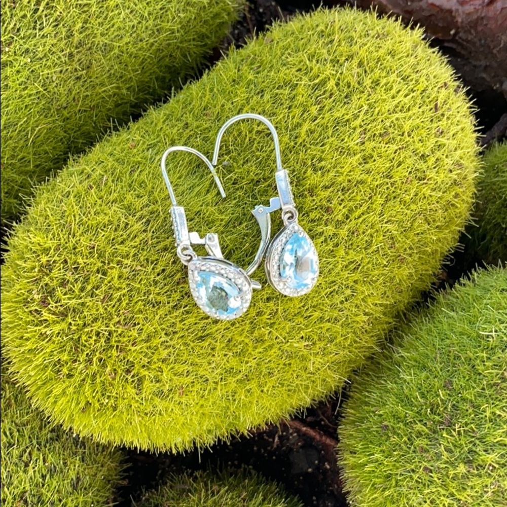 Blue stone earrings